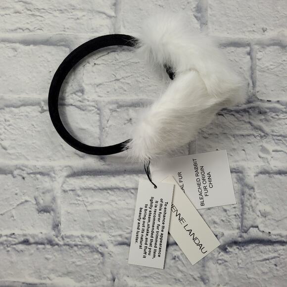 NWT Adrienne Landau Velvet Band White Earmuffs - Picture 2 of 14
